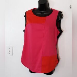 Worthington stretch pink colorblock tank